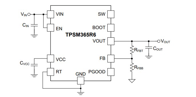 Schematic - Texas Instruments TPSM365Rx Synchronous Buck Converter Power Module